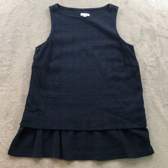 J. Jill Womens Tank Top Small Layered Sleeveless Textured Black Cotton Casual - Picture 9 of 10